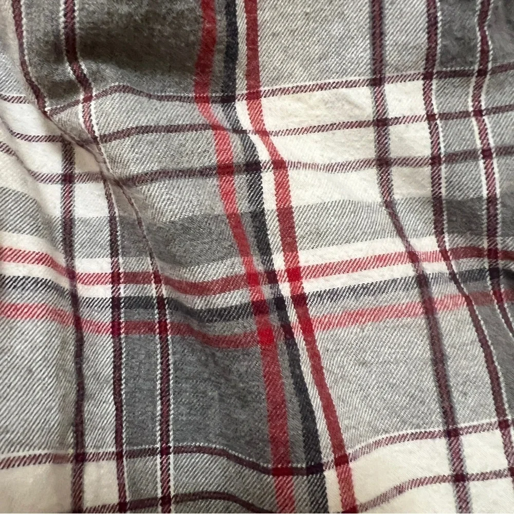 J.Crew flannel button-down slim fit long sleeve shirt Grey & Red Plaid XL